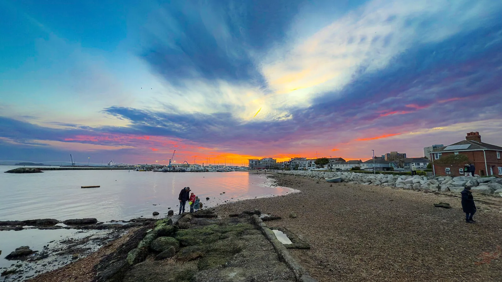 The sun setting over Poole Harbour