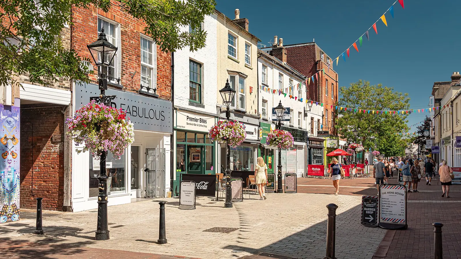 Shops and street life in central Poole