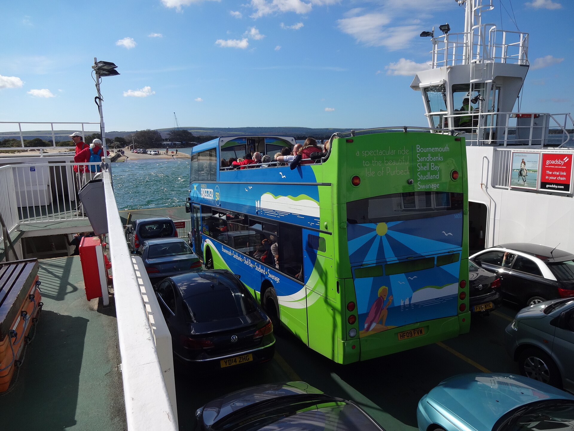 The chain ferry crossing the mouth of Poole Harbour